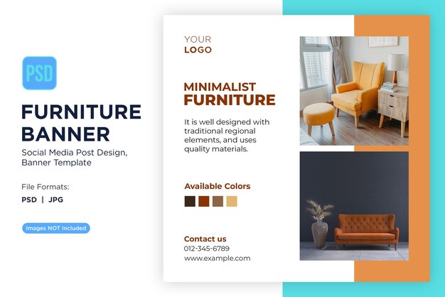 PSD modren modèle de conception de bannière de vente de meubles