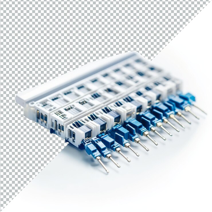 PSD módulos ópticos gigabit sfp para conmutador de red en un fondo transparente que muestran características de diseño compacto y conectividad módulos óticos gigabit sfp para conutador de red con fondo transparente