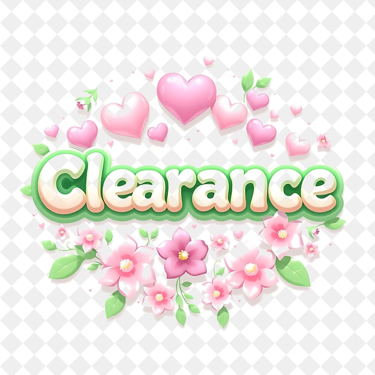 PSD moe text clearance rodeado de corazones y flores brillantes el texto es suave y redondeado pi pastel