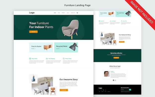 PSD möbel-landingpage-designvorlage