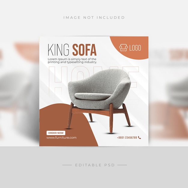 PSD möbel-sofa-social-media-beitragsvorlage design kostenloser download