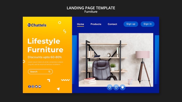 PSD möbel verkauf landing page vorlage