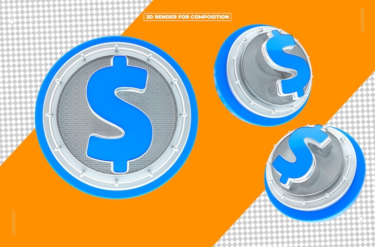 PSD moeda 3d cifrao dinheiro para redes sociais (en inglés)