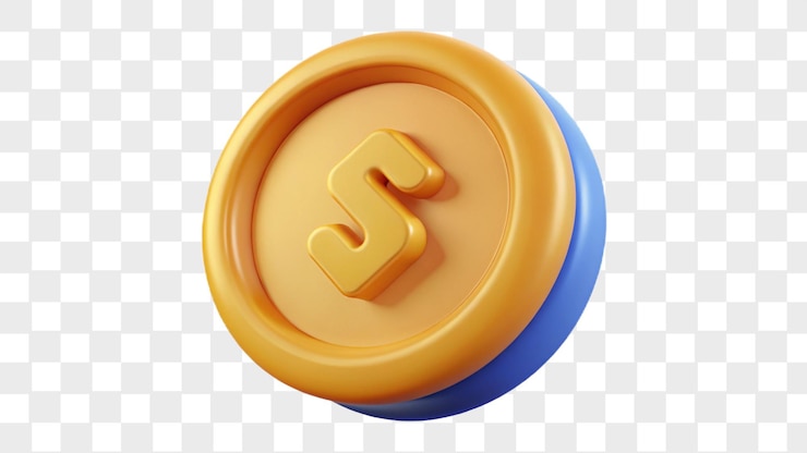 PSD moeda de 3d isolada em fundo transparente