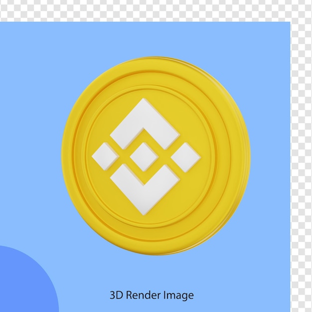 Moeda de binance de criptomoeda de renderização 3d