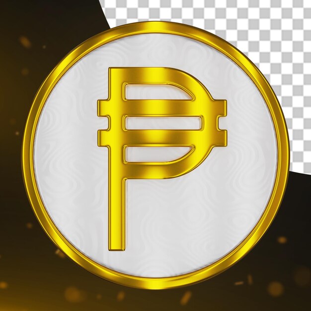 PSD moeda de ouro moeda peso filipino renderização 3d