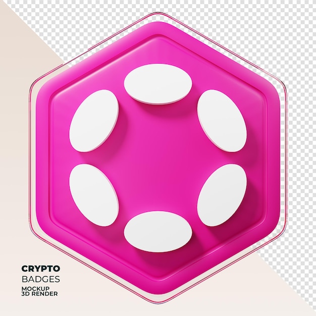 PSD moeda de renderização polkadot dot badge 3d