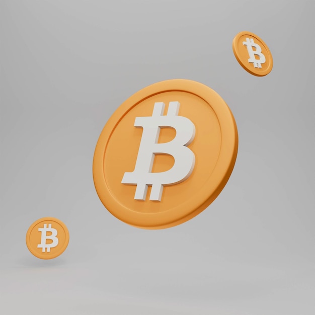 Moeda digital 3D Bitcoin