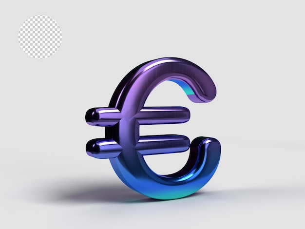 Moeda do euro 3d renderização