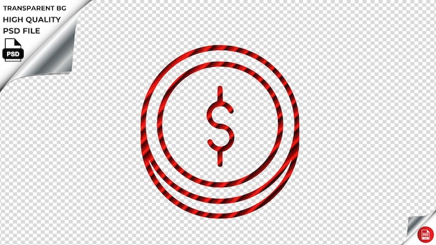 PSD moeda forex dólar moeda de negócios vetor ícone vermelho listrado azulejos psd transparente
