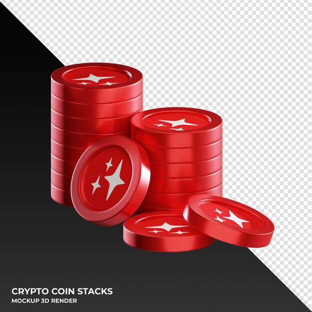 Moeda MAGIC empilha ilustração de renderização 3D de criptomoeda