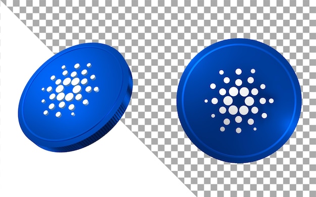 PSD moedas de criptomoeda renderização 3d cardano ada