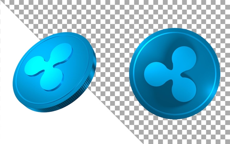 PSD moedas de criptomoeda renderização 3d ripple xrp