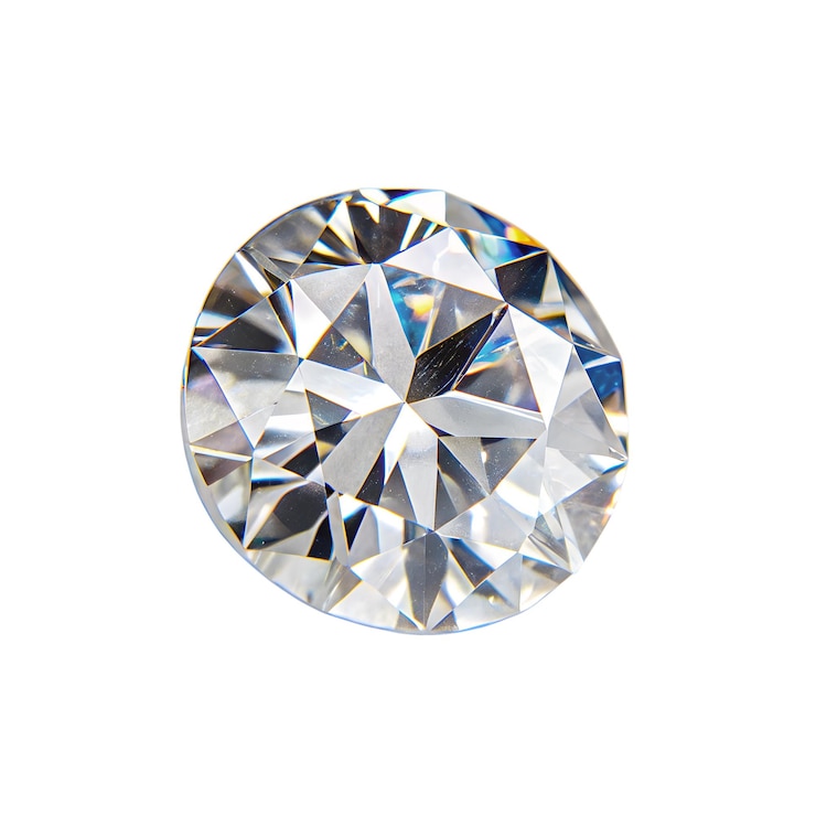 PSD moissanite gemstone isolated on transparent background