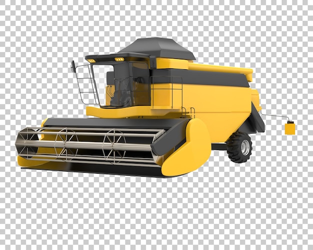 Moissonneuse sur fond transparent illustration de rendu 3d