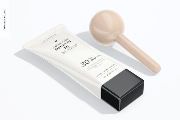 Moisturizing sunscreen tube mockup perspektive