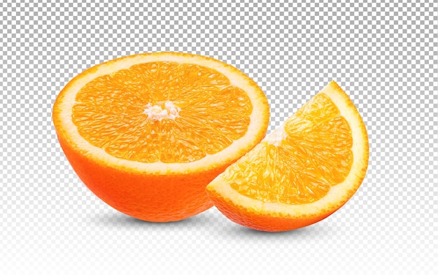 Moitié Mûre D'agrumes Orange Isolé