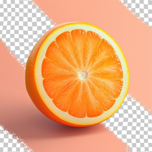 PSD la moitié d'une orange un fruit seul sur un fond transparent