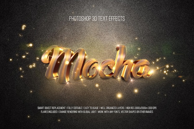 Mokka photoshop 3d-texteffekte