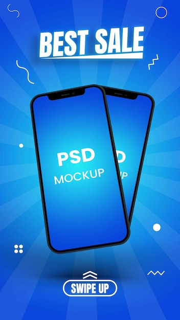 PSD mokup de teléfono de historia de instagram