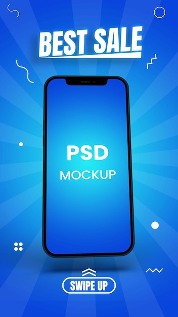 PSD mokup de teléfono de historia de instagram