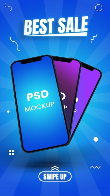 PSD mokup de teléfono de historia de instagram