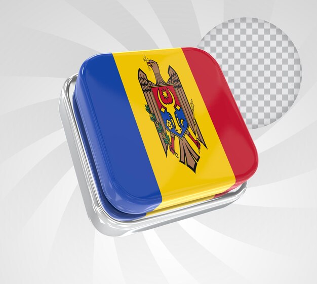 Moldavia bandera 3d render aislado