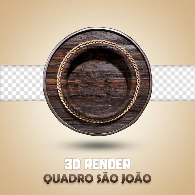 PSD moldura de madeira 3d para festa de são joão