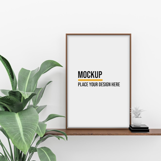 Moldura de pôster Mockup Decoração de cena interna