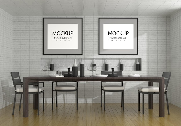 Moldura de pôster na sala de estar Psd Mockup