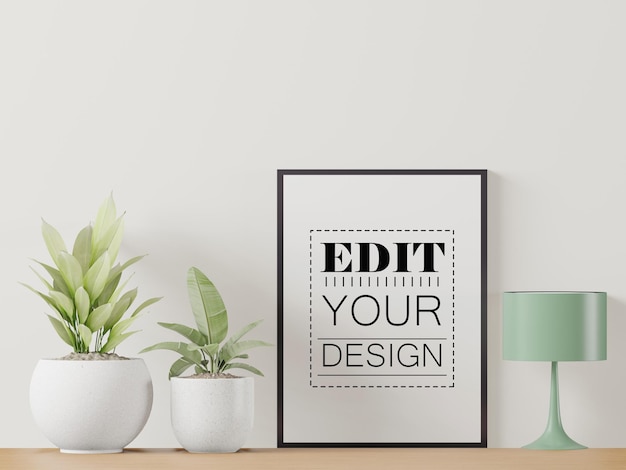 Moldura de pôster na sala de estar Psd Mockup