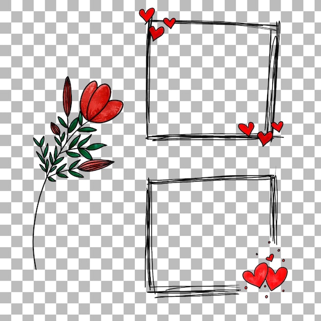 moldura decorativa com corações