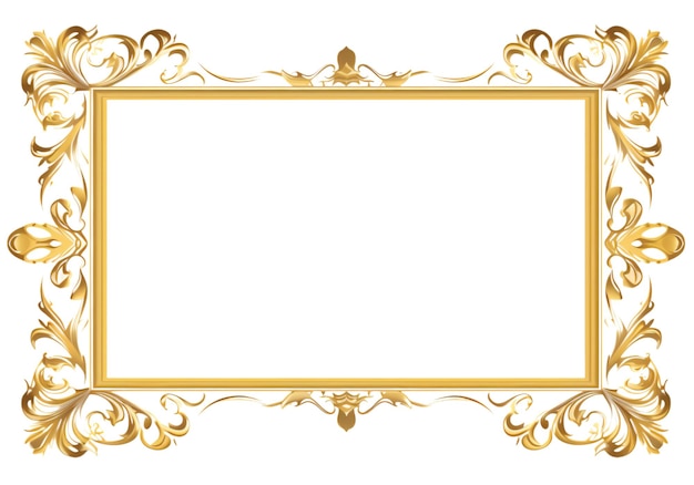 Moldura dourada PSD isolar fundo transparente