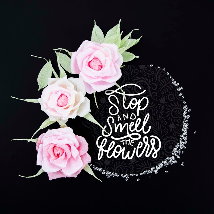 PSD moldura floral ornamental com mensagem positiva