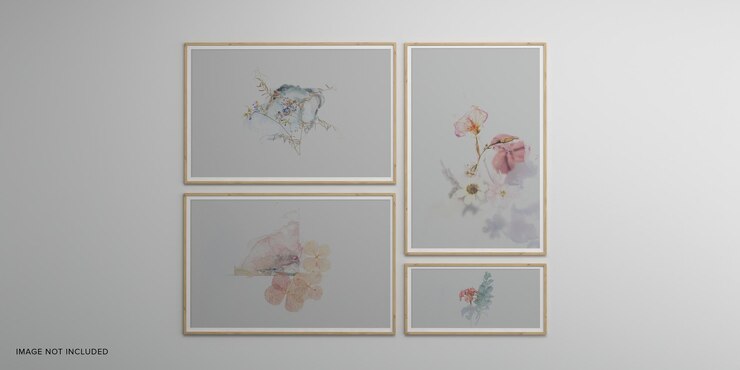 PSD molduras para fotos isoladas na parede branca molduras criativas para quadros de humor maquete renderização em 3d