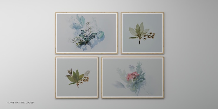 PSD molduras para fotos isoladas na parede branca quadros de quadro de humor criativo maquete renderização em 3d