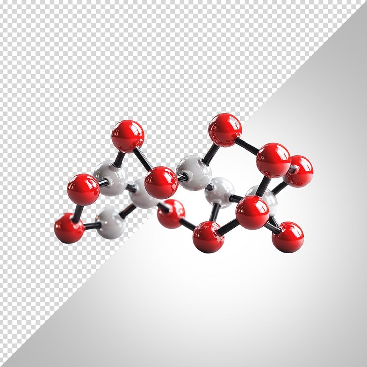 PSD molécula 3d en un fondo transparente