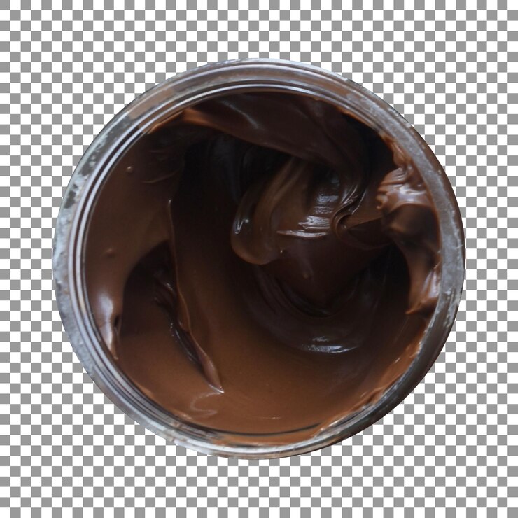 PSD molho de chocolate em uma tigela com fundo transparente