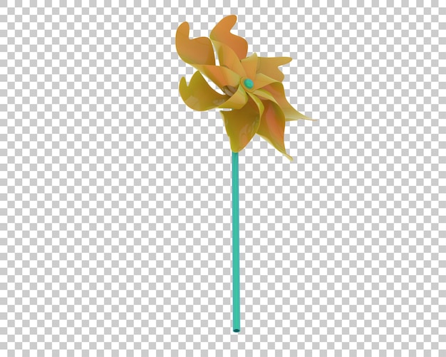 Molinete en la ilustración de renderizado 3d de fondo transparente