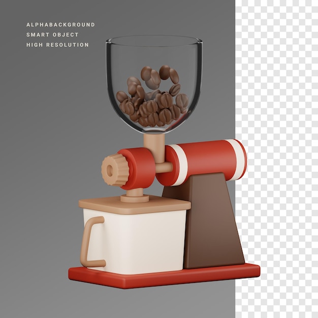 PSD molinillo café icono 3d ilustración