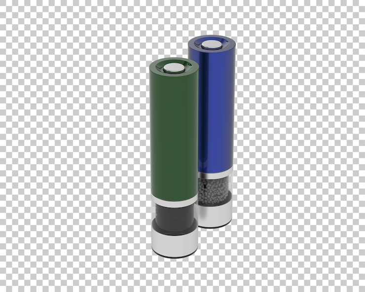 PSD un molinillo de sal aislado en un fondo transparente ilustración de renderización 3d