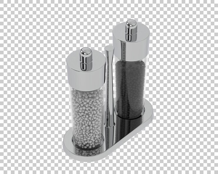 PSD un molinillo de sal aislado en un fondo transparente ilustración de renderización 3d