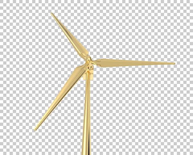 Molino de viento en la ilustración de renderizado 3d de fondo transparente