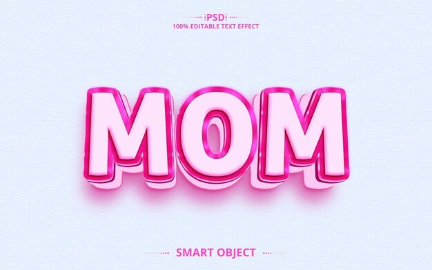 Mom Melhor Design de Efeito de Texto Criativo