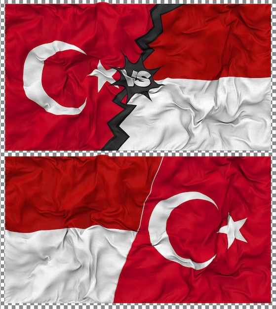 Mónaco contra Turquía Media bandera combinada con textura 3D de la tela