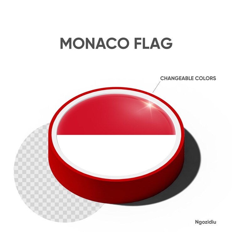 PSD monaco flag on circle podium