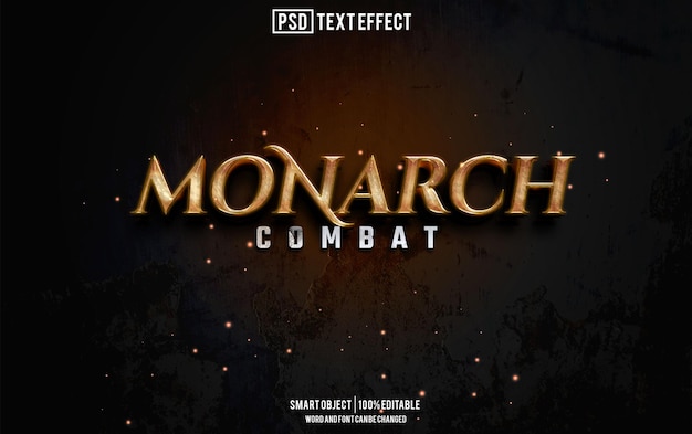 monarch text effect font editable typography 3d text