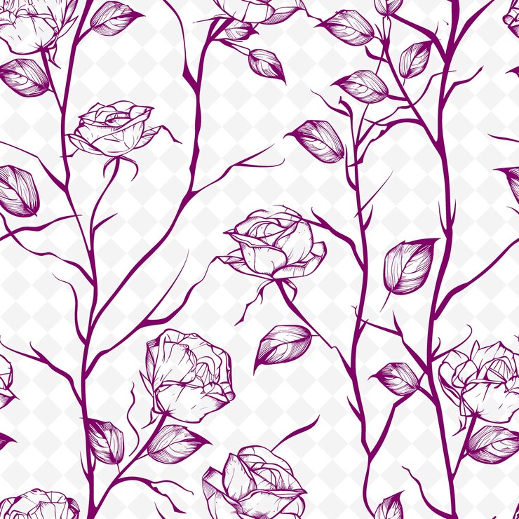PSD monarque floral avec icône de rose et lignes délicates avec l'art de contour abstrait inspiré de la nature