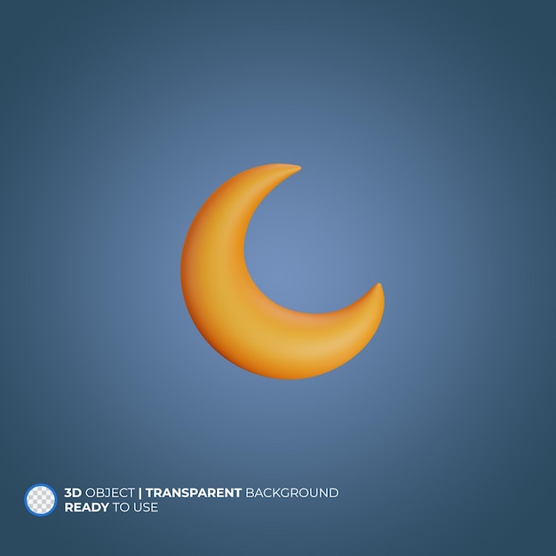 Mond-symbol 3d-rendering-illustration