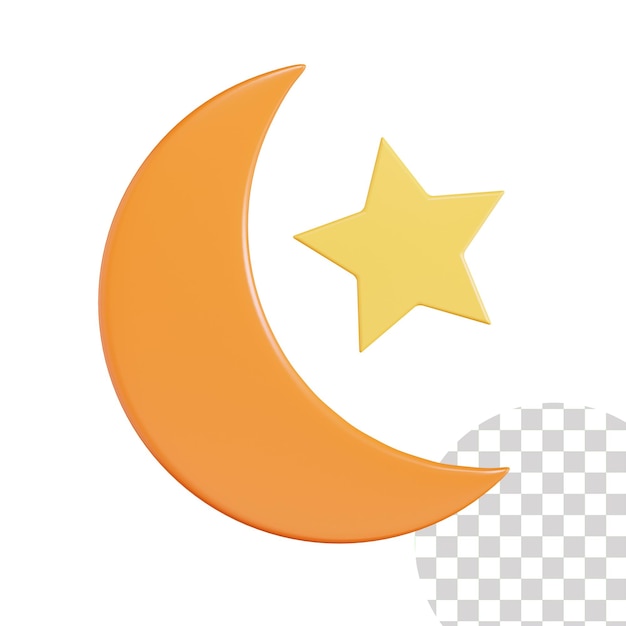 Mond und Stern 3D-Illustration